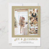 ブロックモダン4写真のクリスマスパーソナライズされた シーズンカード (正面)