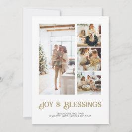 ブロックモダン4写真のクリスマスパーソナライズされた シーズンカード