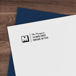 ブロックモノグラムスクリプトファミリー名の送付先住所 セルフインキングスタンプ