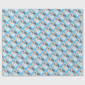 ブロックラッピング男の赤ちゃん付き紙 ラッピングペーパー (フラット)