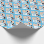 ブロックラッピング男の赤ちゃん付き紙 ラッピングペーパー (角)