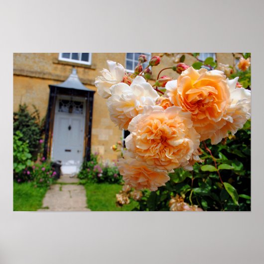 ブロックリービレッジコテージコッツウォルズグロスターシャー ポスター (正面)