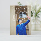 ブロックレター（白） - 3x5卒業案内 招待状 (スタンド正面)