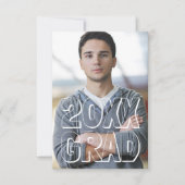 ブロックレター 緑 3x5 - 卒業おめでとうのご案内 招待状 (正面)