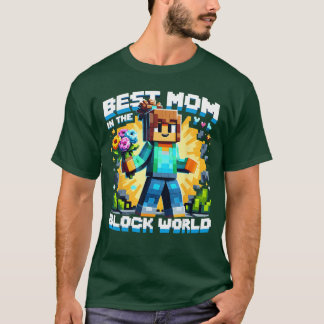ブロックワールドで一番のママ Piel ゲーミング 母の日 Tシャツ