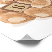 ブロック付きカスタマイズ可能なニュートラルテディベア ポスター (角)