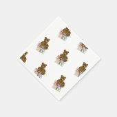 ブロック付きテディベア スタンダードカクテルナプキン (角)