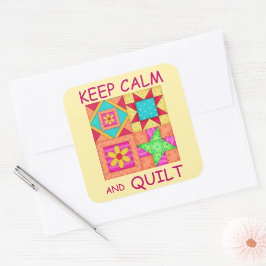 ブロック保パッチワーク用の落ち着きカラフルとキルト スクエアシール (封筒)