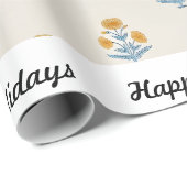 ブロック印刷テーマクリスマス包装紙 ラッピングペーパー (ロールコーナー)