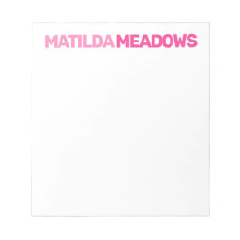 ブロック名すべての色パーソナライズされた名 ノートパッド