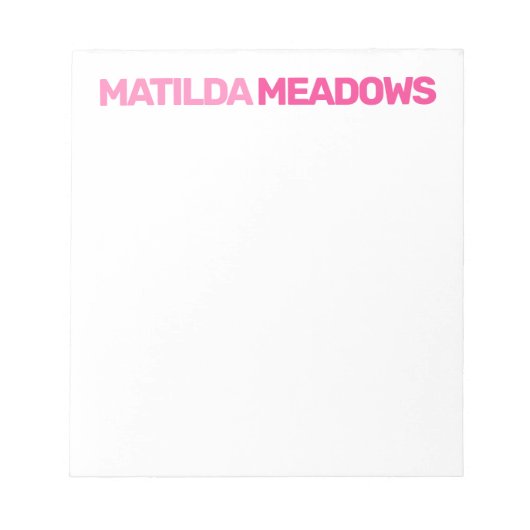 ブロック名すべての色パーソナライズされた名 ノートパッド (正面)