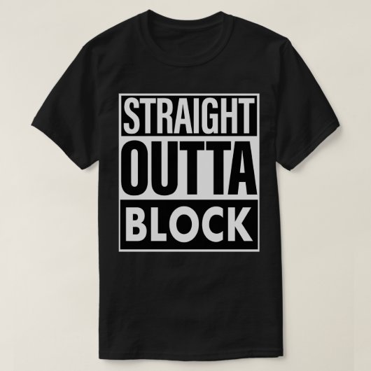 ブロック名ストレート出力ブロック Tシャツ (デザイン正面)