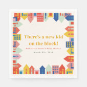 ブロック地区の赤ちゃんシャワーの新しい子供 スタンダードランチョンナプキン (正面)