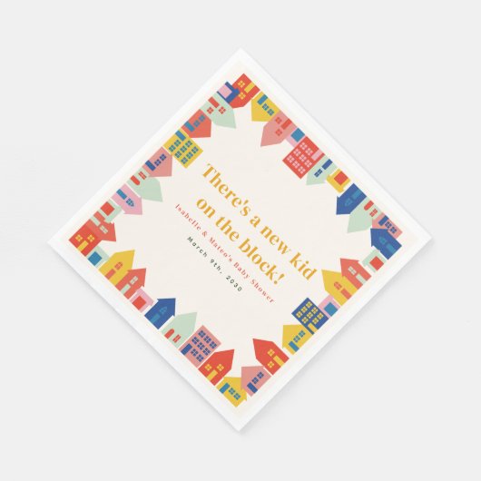 ブロック地区の赤ちゃんシャワーの新しい子供 スタンダードランチョンナプキン (角)