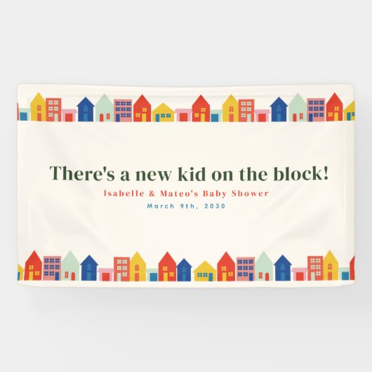 ブロック地区の赤ちゃんシャワーの新しい子供 横断幕 (横)