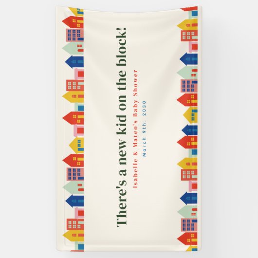 ブロック地区の赤ちゃんシャワーの新しい子供 横断幕 (縦)