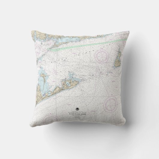 ブロック島のサウンドとアプローチの航海のグラフ クッション (裏面)