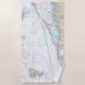 ブロック島のサウンドとアプローチの航海のグラフ ビーチタオル (正面)