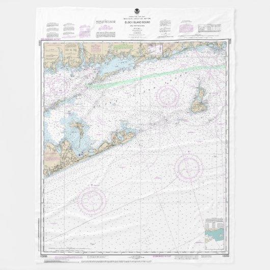 ブロック島のサウンドとアプローチの航海のグラフ フリースブランケット (正面)