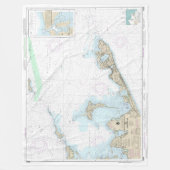 ブロック島のサウンドとガーディナーズベイチャート フリースブランケット (正面)