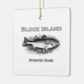 ブロック島のヴィンテージストライプのバスロゴ セラミックオーナメント (左)