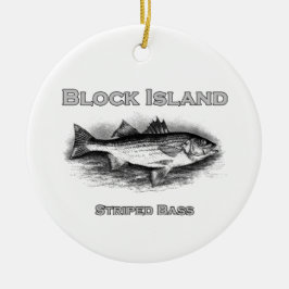ブロック島のヴィンテージストライプのバスロゴ セラミックオーナメント