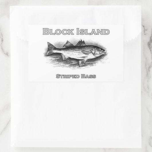 ブロック島のヴィンテージストライプのバスロゴ 長方形シール (バッグ)