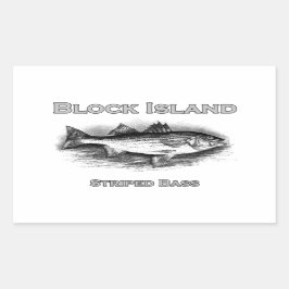 ブロック島のヴィンテージストライプのバスロゴ 長方形シール