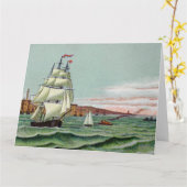 ブロック島の大きいグリーティングカード カード (黄色い花)