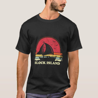 ブロック島の帆船 ボート キャプテン セーラー 帆 Tシャツ
