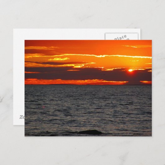 ブロック島の日没の海 ポストカード (正面/裏面)