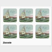 ブロック島の正方形ステッカー スクエアシール (シート)