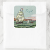 ブロック島の正方形ステッカー スクエアシール (バッグ)