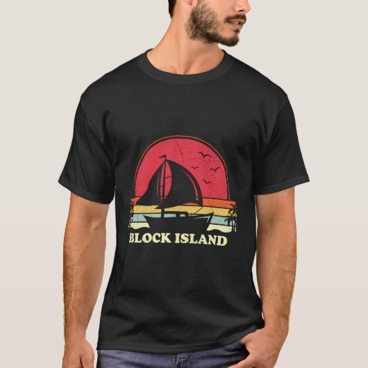 ブロック島帆船航行船長セーラーセイル Tシャツ (正面)
