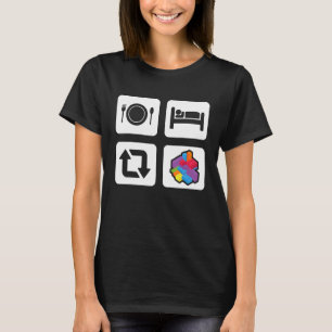 ブロック建物アイディア食べスリープビルドリピート1 Tシャツ