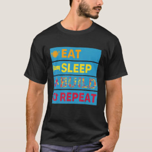 ブロック建物アイディア食べスリープビルドリピート Tシャツ