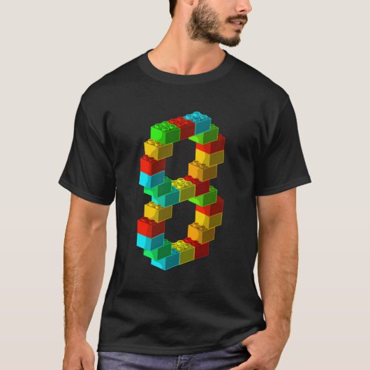 ブロック建物8番目8 Tシャツ (正面)