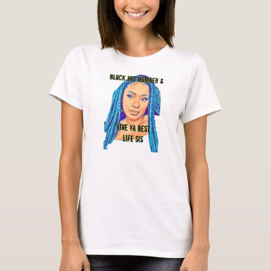ブロック彼の番号とライブヤ最高のライフシスクリーンt tシャツ (正面)