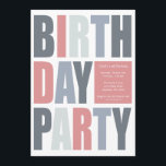 ブロック文字のバースデーパーティ招待状 招待状<br><div class="desc">ブロック文字バースデーパーティ招待状(グレー/赤面バラピンク/シルバー/スチールブルーグレー)... これらのおもしろいとフェスティバルバースデーパーティ招待状は、招待状の友達や家族に完璧な方法で誕生日を迎えま祝す。子どもの誕生会でも、子どもっぽい大人の誕生会でも、これらの招待状は完璧だ。さまざまな色の「ブロック文字」バースデーパーティ招待状の完全な行や、切手、ラベル、ステッカーなどの照合については、WindyCityStationery.comを参照のこと。</div>