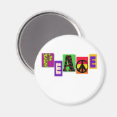 ブロック文字の平和 マグネット (正面/裏面)