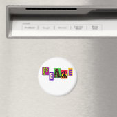 ブロック文字の平和 マグネット (インサイチュ (食洗機))