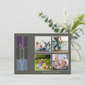 ブロック文字クリスマスジョイフォトホリデーカード シーズンカード (スタンド正面)