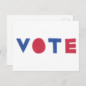 ブロック文字デザイン投票はがき ポストカード (正面/裏面)