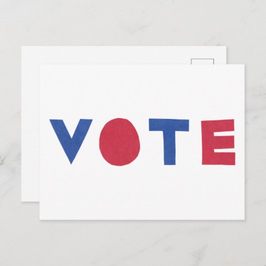 ブロック文字デザイン投票はがき ポストカード (正面/裏面)