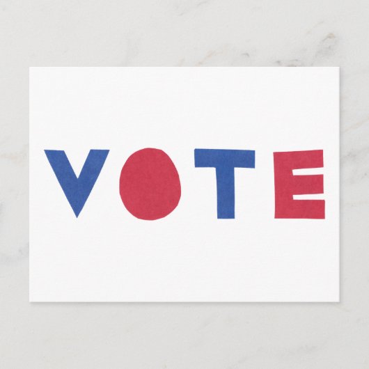 ブロック文字デザイン投票はがき ポストカード (正面)