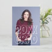 ブロック文字ホワイト – 卒業発表 招待状 (スタンド正面)