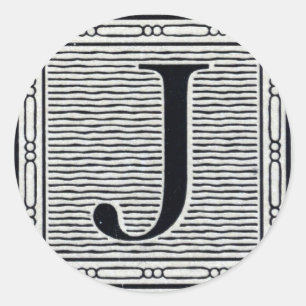 ブロック文字「J」ウッドカットウッドブロックインデジタル ラウンドシール