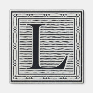 ブロック文字"L"ウッドカットウッドブロックインデジタル マグネット