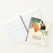 ブロック日本のプリント鳥及びオレンジ果実 ノートブック (内部)