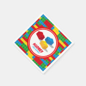 ブロック構築と遊カラフル誕生日 スタンダードカクテルナプキン (角)